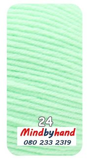 ไหมพรมคอตตอลนม รหัสสี 24 LightGreen