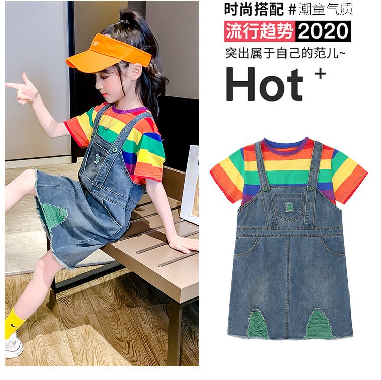 เสื้อ+กระโปรงเอี๊ยม size 110-120 2 ตัวต่อแพ็ค**พร้อมส่ง**