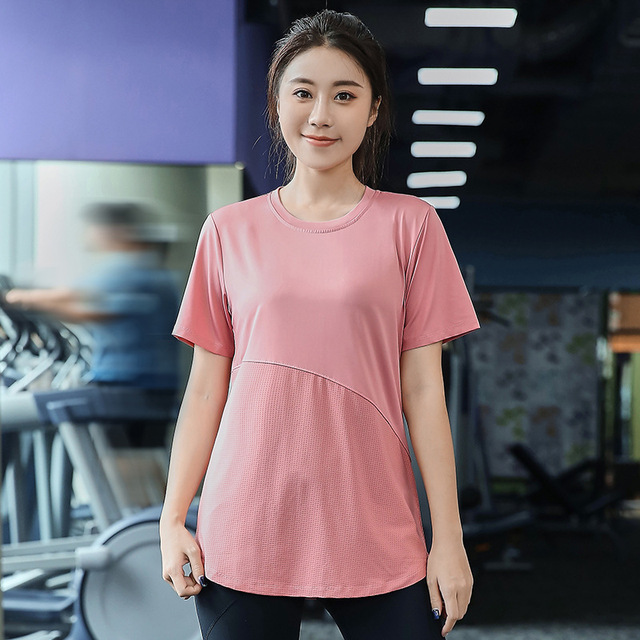 เสื้อยืดกีฬาหญิง สีดำ/สีชมพู/สีฟ้า (L,XL,2XL,3XL,4XL) S174