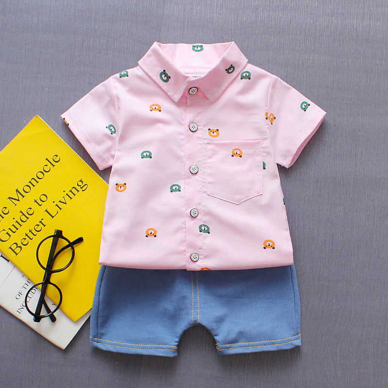 ha679 เสื้อเชิร์ต+กางเกง size 80-110 4ตัวต่อแพ็ค