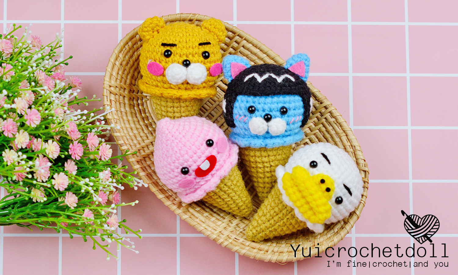 แพทเทิร์นไอศครีมโคนโครเชต์ ชุด 1