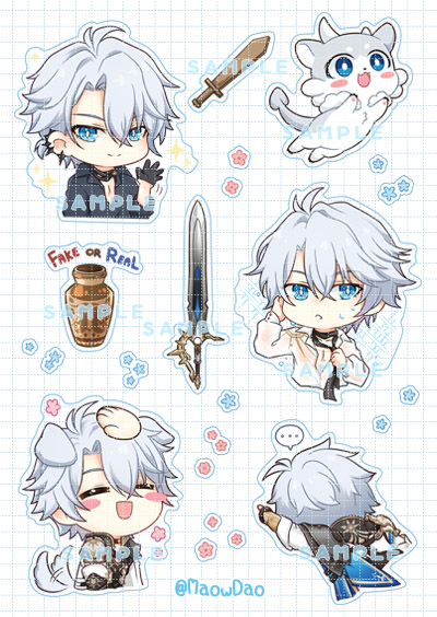 Honkai Star Rail : Amphoreus Boys : Sticker Sheet