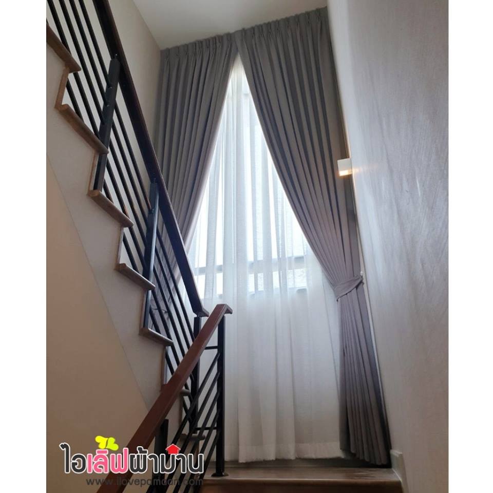 [H412] เวนิว พระราม5 ม่าพับ ม่านจีบ เรียบหรู