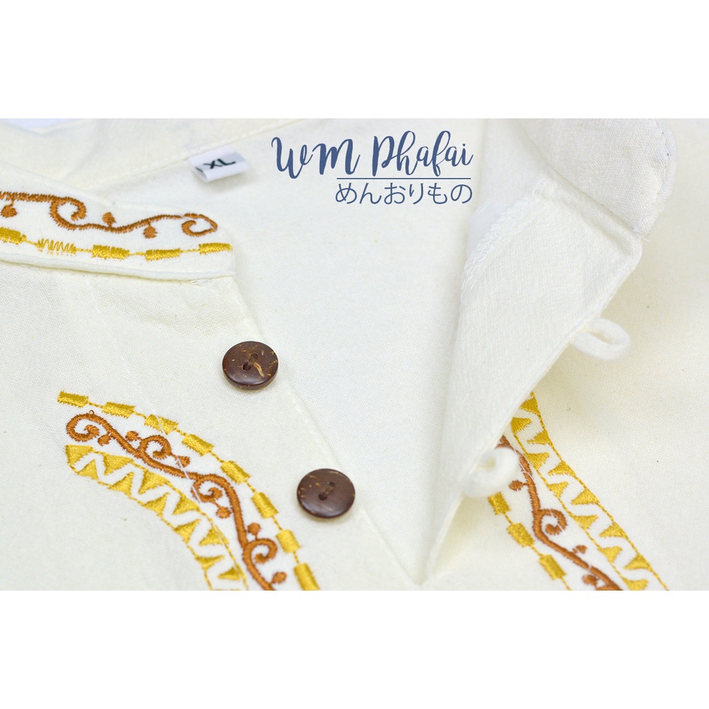 เสื้อเด็กหม่องวินเทจ (แขนยาว) เสื้อคอจีนปักลาย สไตล์พื้นเมือง