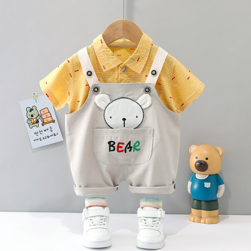ha1583 เสื้อ+กางเกงเอี๊ยม size 80-110 จำนวน 4 ตัวต่อแพ็ค