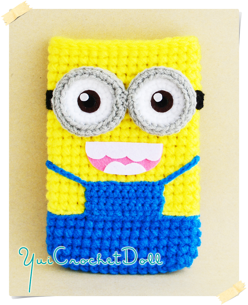 ซองใส่โทรศัพท์มือถือไหมพรม มินเนี่ยน