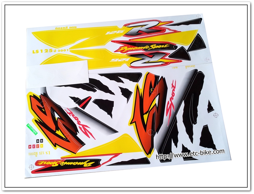 สติ๊กเกอร์ LS125 ปี 2001 ติดรถสีแดง