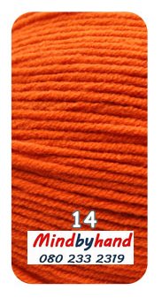 ไหมพรมคอตตอลนม รหัสสี 14 Orange Red