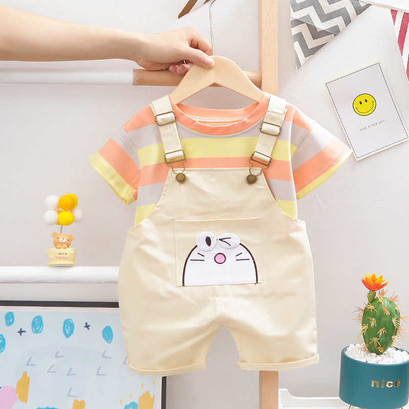 ha1383 เสื้อ+กางเกงเอี๊ยม size 80-110 จำนวน 4 ตัวต่อแพ็ค