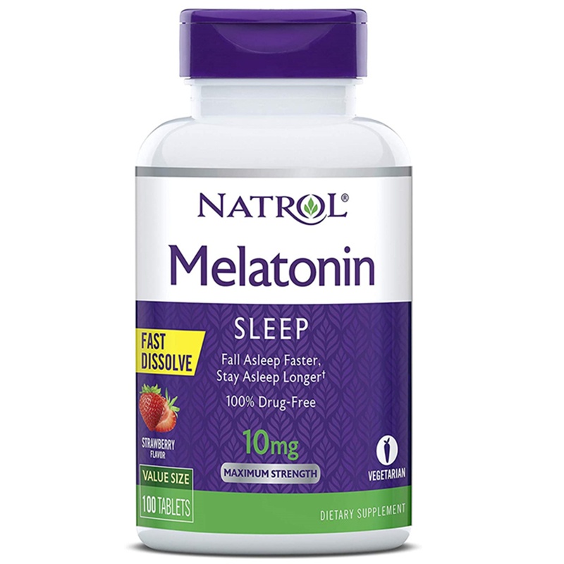 พร้อมส่ง เม็ดอม นอนหลับ เมลาโทนิน Natrol Melatonin 10mg