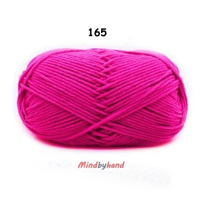 Milk Cotton เส้น4ply สีพื้น 165 Rose Pink