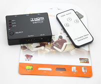 สวิทช์เลือกสัญญาณ HDMI 3 ช่อง มีรีโมต ( HDMI Switcher 3 to1 with remote )