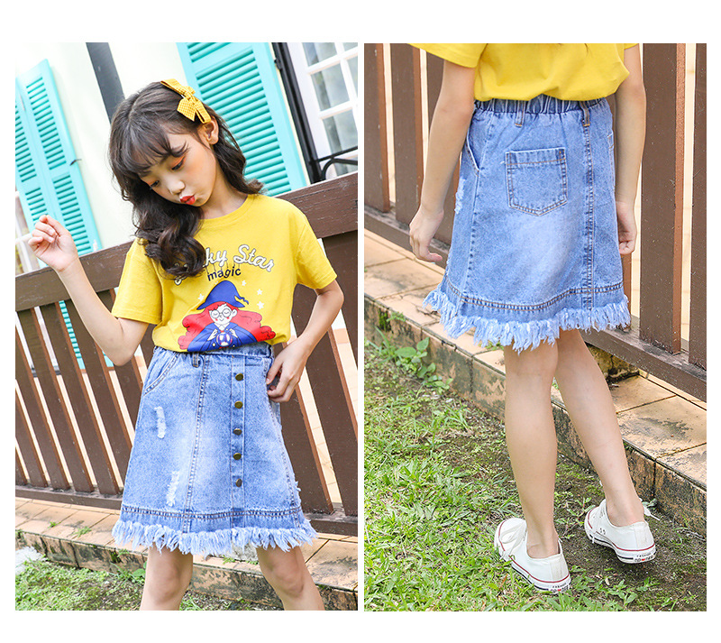 mu454 กระโปรงยีนส์ 3 ตัวต่อแพ็ค เด็กโต size 120-170 (เลือกให้ครบแพ็ค)