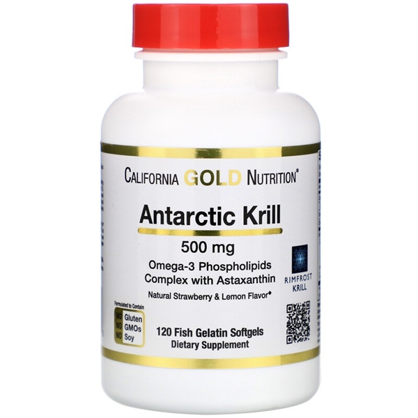 พร้อมส่ง คริลล์ออย California Gold Nutrition Antarctic Krill Oil with Astaxanthin RIMFROST 500mg.