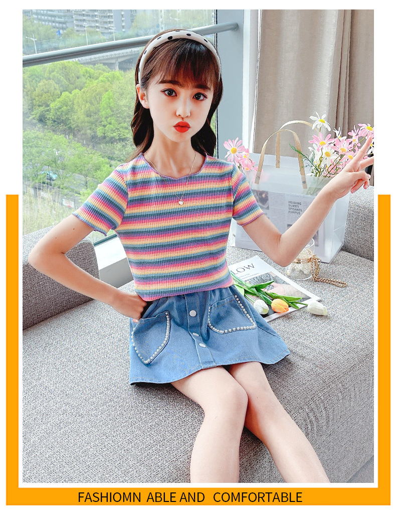 dr5292 เสื้อ+กระโปรง เด็กโต 3 ตัวต่อแพ็ค 110-160 (เลือกไซส์ได้ให้ครบแพ็ค)