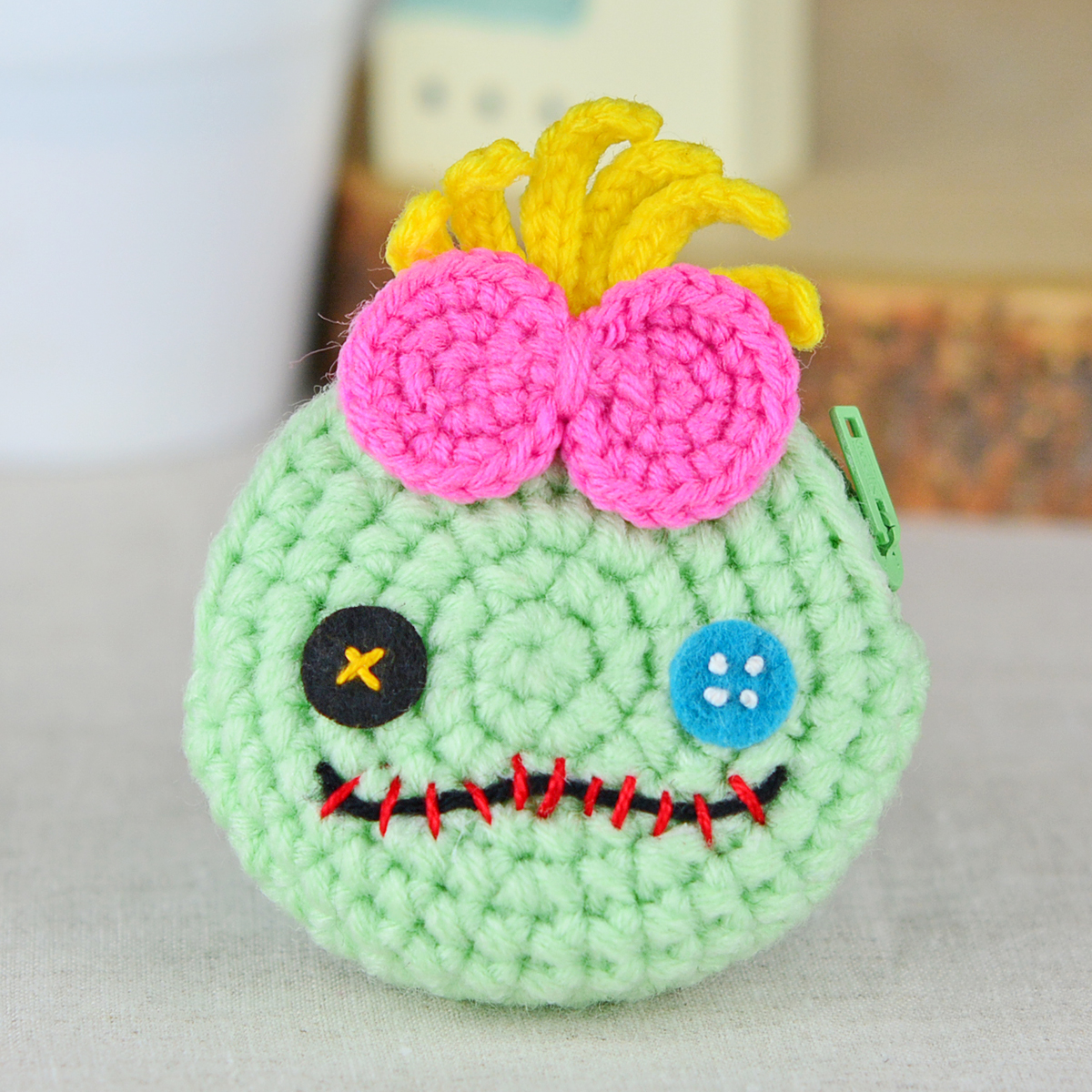 แพทเทิร์นกระเป๋าใส่เหรียญ ทรงกลม