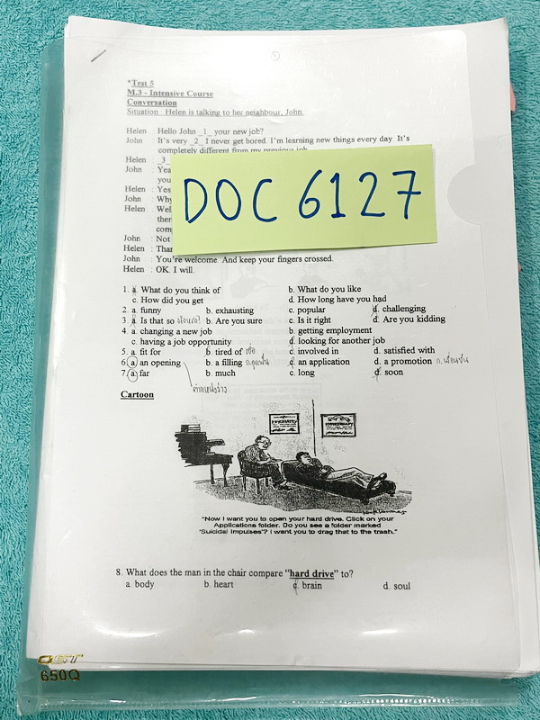►ชีทครูถ้วย◄ DOC 6127 ชีทวิชาภาษาอังกฤษครูถ้วย ม.ต้น – เข้าเตรียมอุดม เป็นชีทฉบับจริงที่แจกในคอร์สเรียน ไม่ใช่ชีทซีร็อก เป็นชีทกระจายๆกองใหญ่รวมทั้งหมดมากกกว่า 120 ชุด มีทั้งแบบหนาบางคละกันไป ความหนาทั้งหมดเทียบเท่าหนังสือทั่วไป 7-8 เล่ม ชีททั้งหมดจัดเก็บ