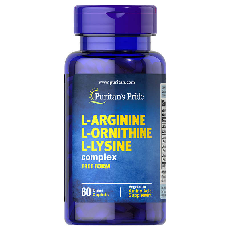 พร้อมส่ง ไตรอะมิโน Puritan's Pride L-Arginine L-Ornithine L-Lysine