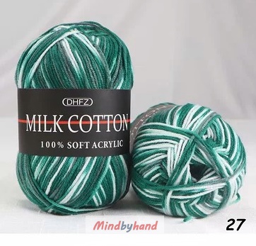 Milk Cotton เส้น4ply สีเหลือบ M27