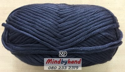 ไหมพรม คอตตอลมายด์เส้นใหญ่ รหัสสี 29 สีน้ำเงินคาวบอย