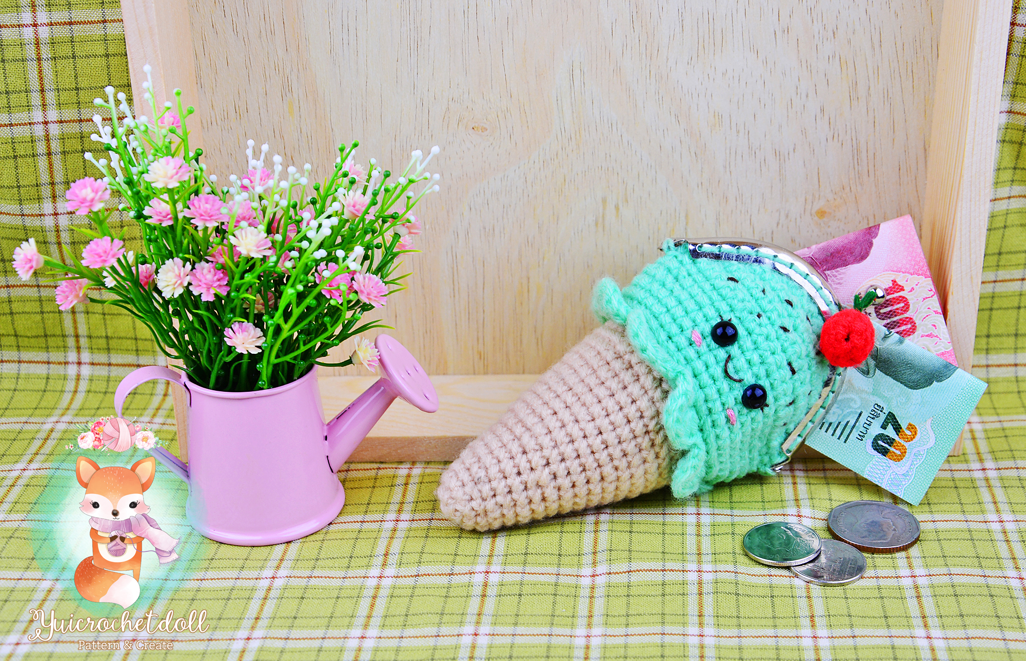 กระเป๋าปิ๊กแป๊ก ไอศครีมโคนรสมิ้นท์