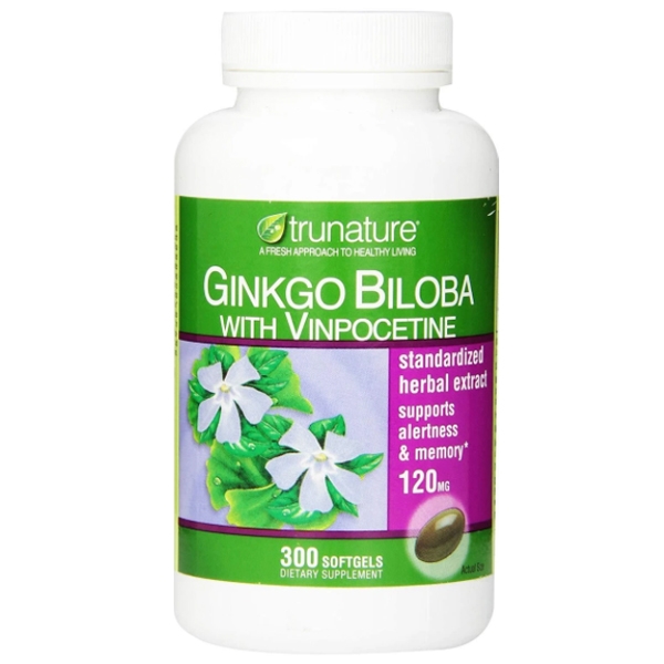 พร้อมส่ง บำรุงสมอง Trunature Ginkgo Biloba with Vinpocetine 300 Softgels