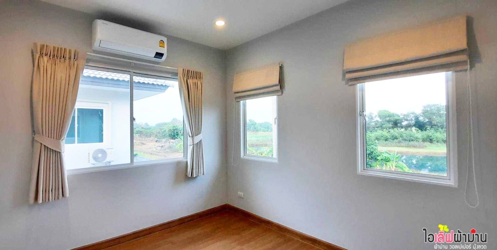 [H497] CENTRO รังสิต-นครนายก จ.ปทุมธานี งานติดตั้งผ้าม่านจีบทึบ+โปร่งแบบปล่อยลอน