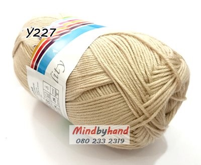 ไหมพรม คอตตอลมายด์ รหัสสี 227 สีครีมเนื้อ
