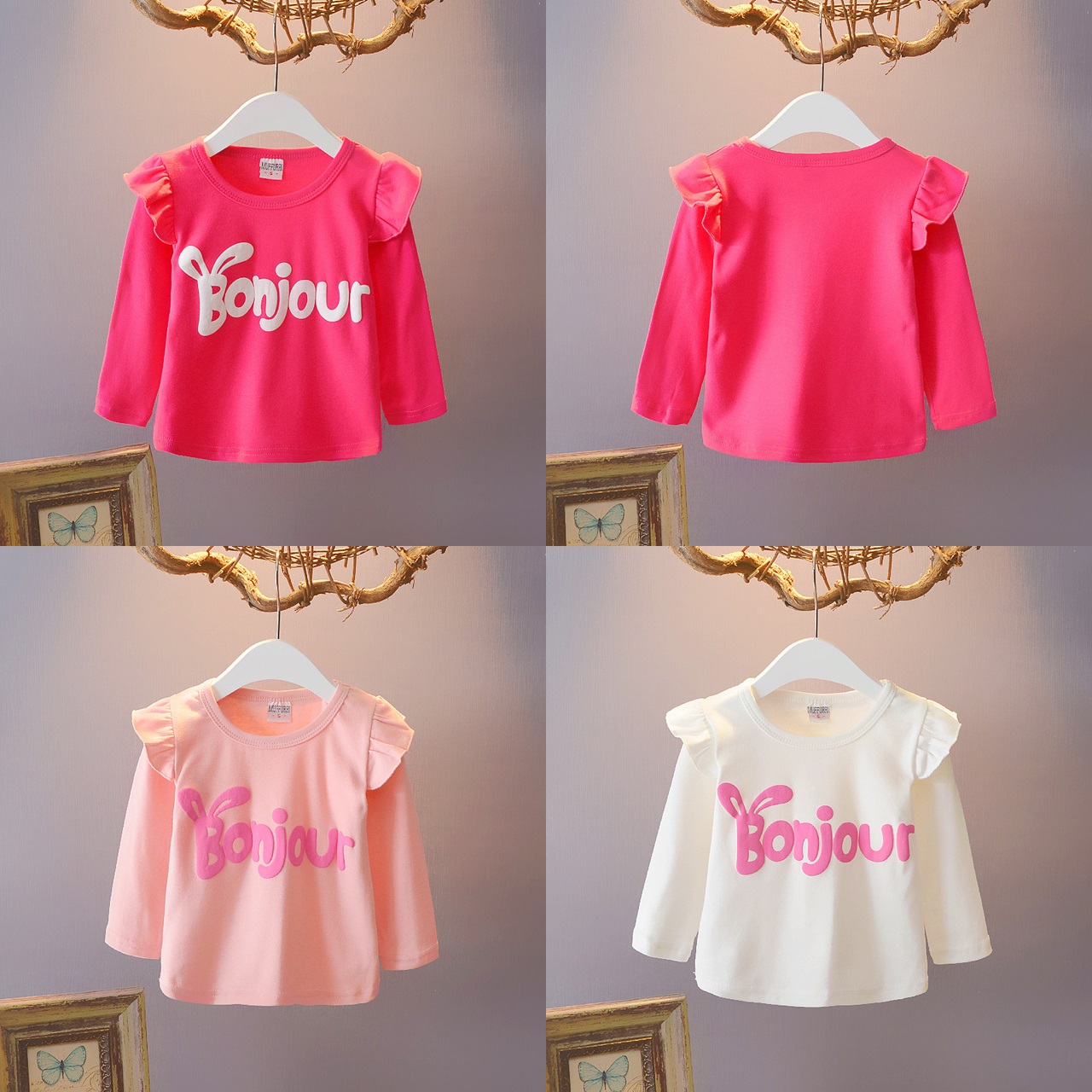 ha226 เสื้อแขนยาว size 80-110 4 ตัวต่อแพ็ค