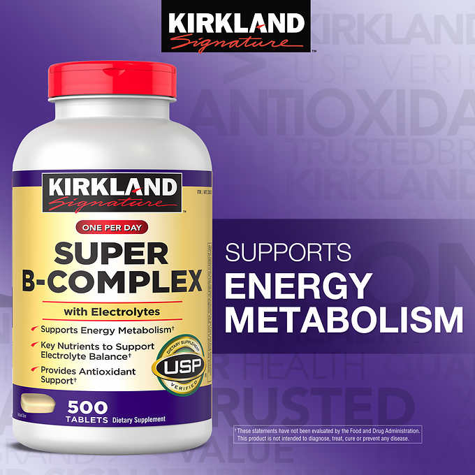 Kirkland Super B-Complex +C200mg 500เม็ด ปรับเมตาบอลิซึม เผาผลาญอาหาร เพิ่มพลังงาน สร้างเม็ดเลือด,ผิว,ผม (exp.03/2027)
