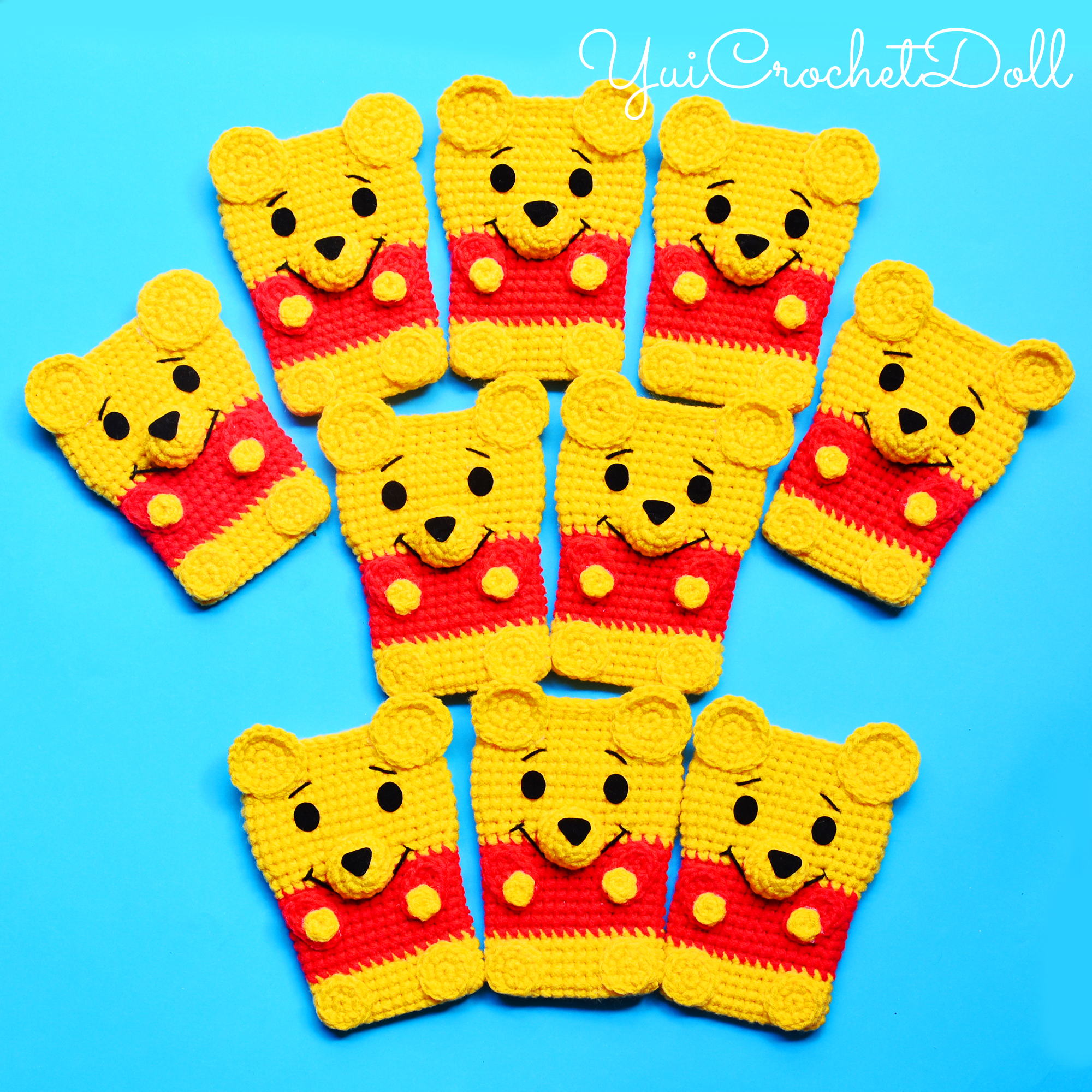 ซองใส่โทรศัพท์มือถือไหมพรม หมีพูล