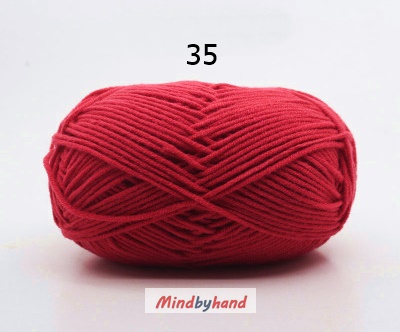 Milk Cotton เส้น4ply สีพื้น 35 Red