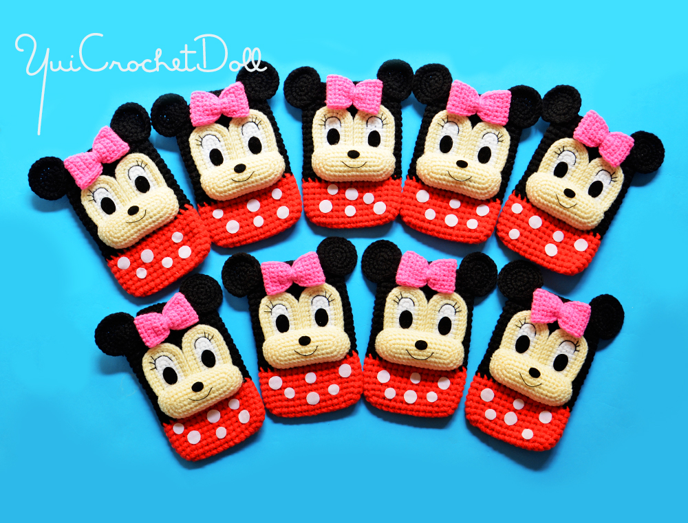 ซองใส่โทรศัพท์มือถือไหมพรม มินนี่เม้าส์