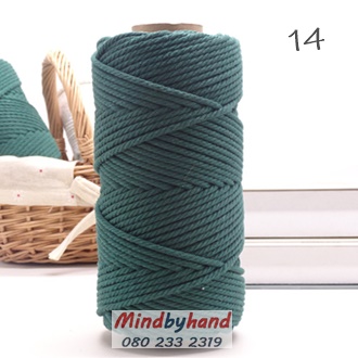 เชือกคอตตอล สี 14 สีเขียวหัวเป็ด
