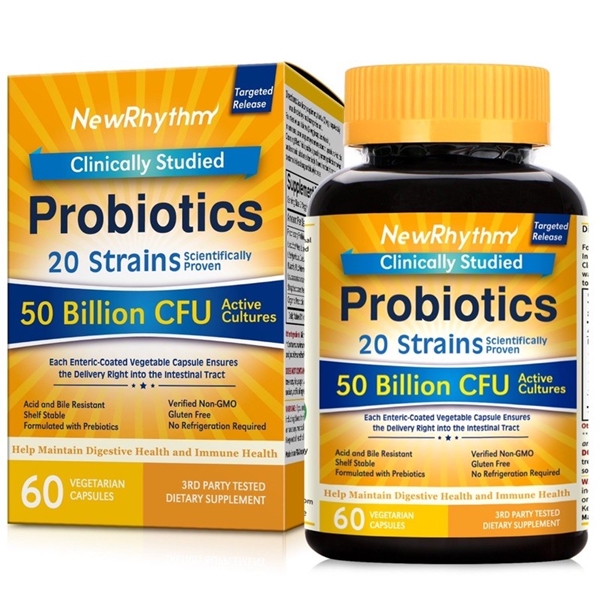 พร้อมส่ง โปรไบโอติก NewRhythm Probiotics 20 Strains 50 Billion 60เม็ด