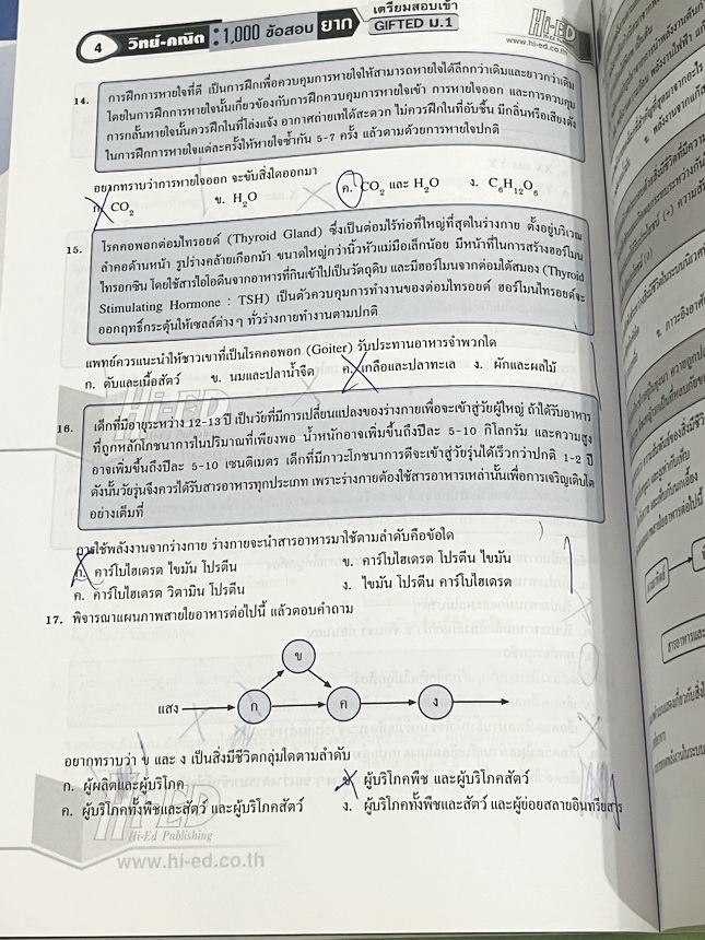 ►สอบเข้า GIFTED ม.1◄ หนังสือ Hi-Ed อ.สินธุ์ธู 1,000 ข้อสอบยาก วิชาวิทยาศาสตร์และวิชาคณิตศาสตร์ ระดับชั้น ป.6 สอบเข้า Gifted ม.1 มีโจทย์แบ่งออกเป็นชุด วิชาละ 10 ชุด รวม 20 ชุด รวมทั้งหมด 1,000 ข้อ โจทย์มีความยากสลับซับซ้อน มีเฉลยละเอียดครบทุกข้อ มีเขียนประ