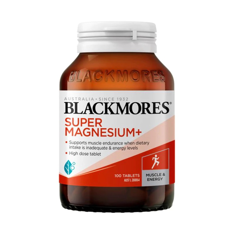 พร้อมส่ง เสริมสร้างความแข็งแรงของกล้ามเนื้อ ลดอาการตะคริว ตึง Blackmores Super Magnesium Plus 200 Tablets