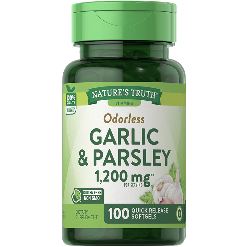 พร้อมส่ง น้ำมันกระเทียมไร้กลิ่น ผักชีฝรั่ง Nature's Truth Garlic & Parsley 1,200mg