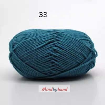 Milk Cotton เส้น4ply สีพื้น 33 dark cyan