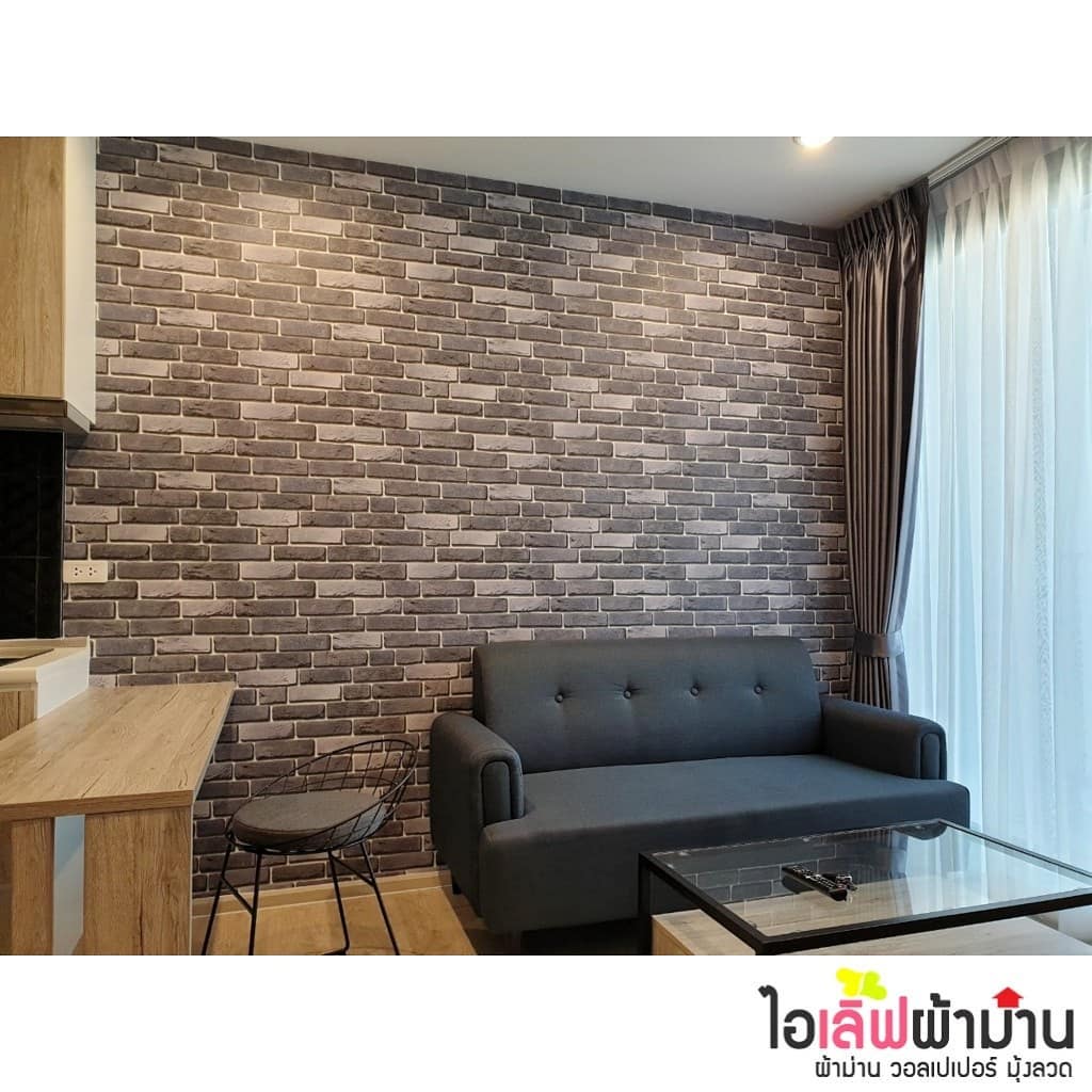 [C223] คอนโด Zelle รัตนาธิเบศร์2 ม่านจีบ ผ้าโปร่ง วอลเปเปอร์ และฟิล์ม