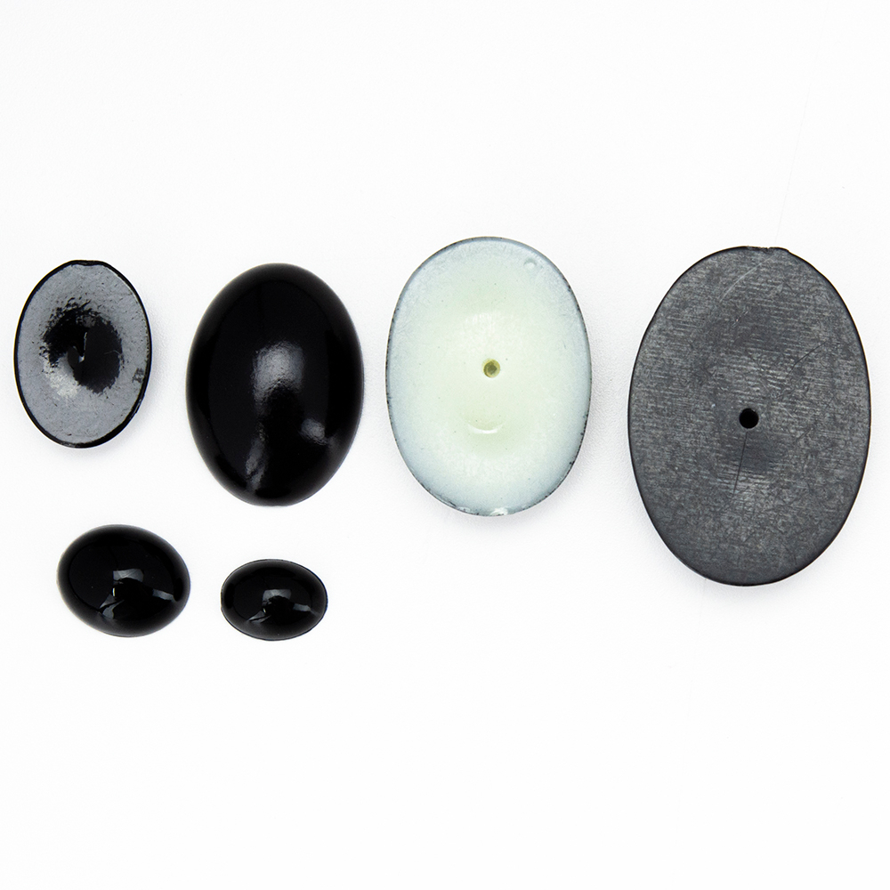 ตาวงรีสีดำแบบแปะ / ตาตุ๊กตา ขนาด 4x6-15x20 มิล งานถักตุ๊กตาโครเชต์ นิตติ้ง ผ้าสักหลาด DIY Crafts ᵔᴥᵔ [พร้อมส่ง ♡ ]