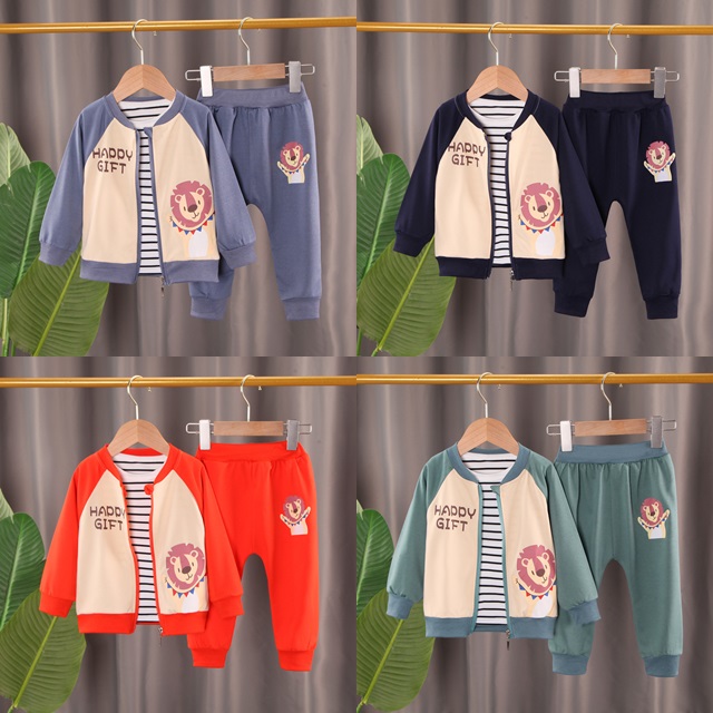 ha1824 เสื้อ+กางเกง(3ชิ้น) size 80-110 จำนวน 4 ตัวต่อแพ็ค