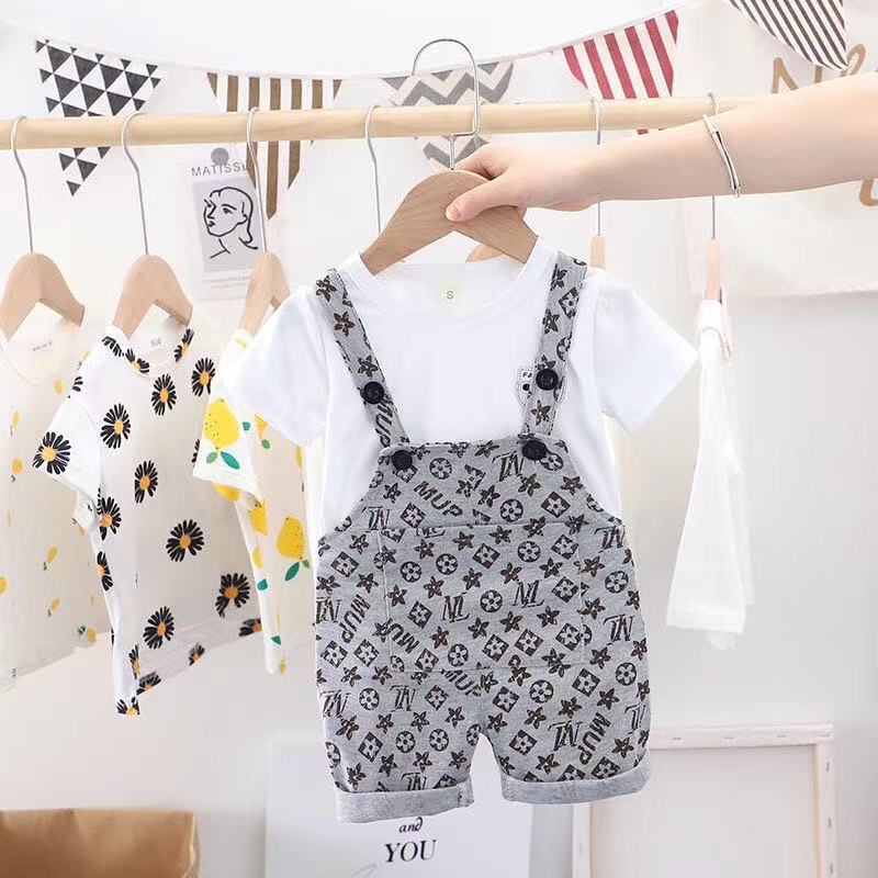 ha1492 เสื้อ+กางเกงเอี๊ยม size 80-110 จำนวน 4 ตัวต่อแพ็ค