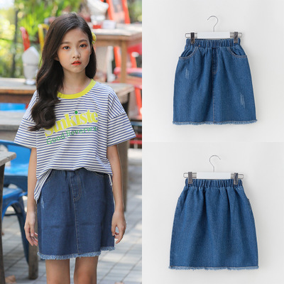 mu335 กระโปรงยีนส์ 3 ตัวต่อแพ็ค เด็กโต size 120-170 (เลือกให้ครบแพ็ค)