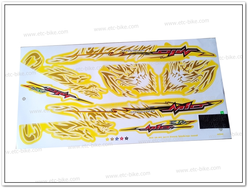 สติ๊กเกอร์ MIO-ZR, MIO-MX ปี 2008 รุ่น 14 ติดรถสีเหลือง