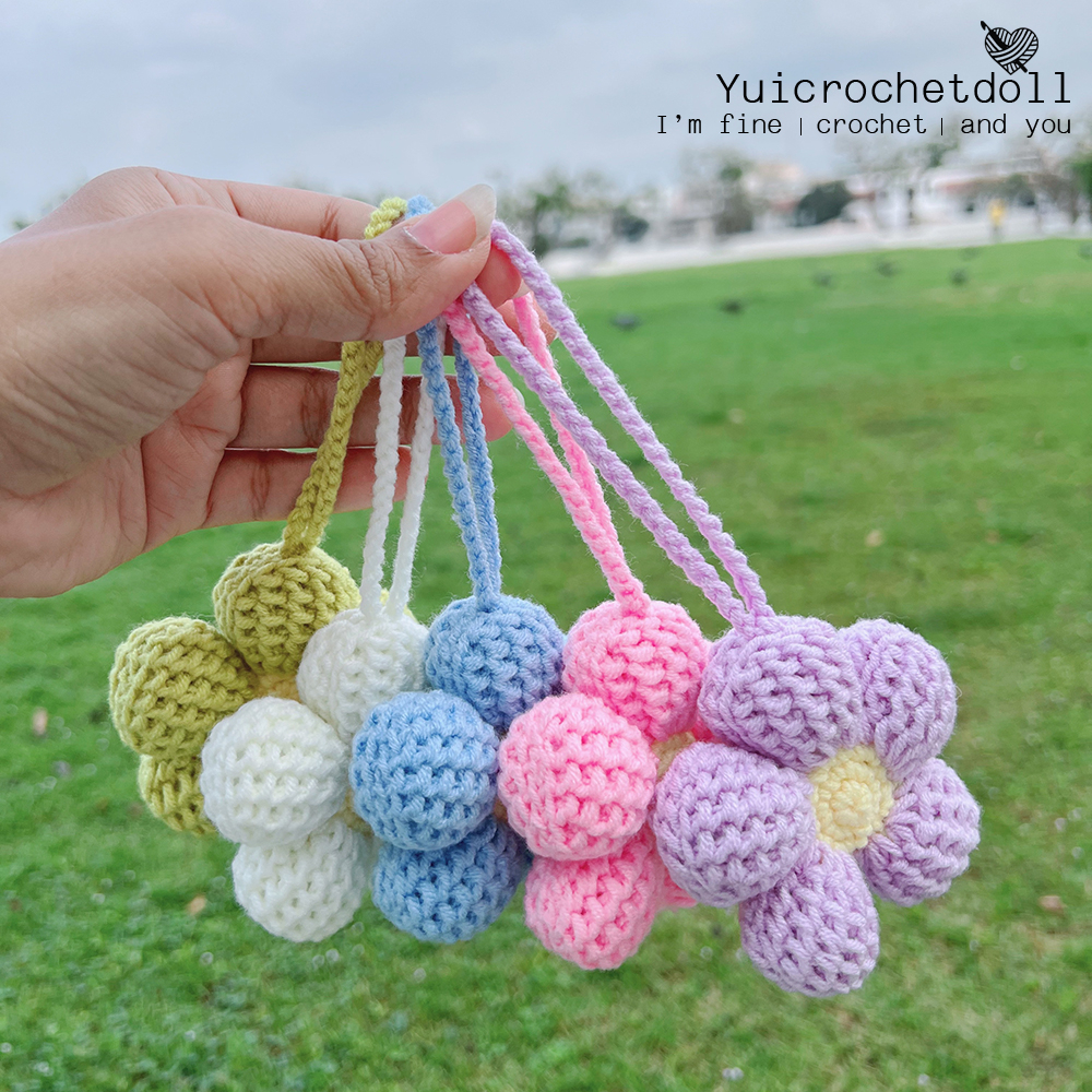 พวงกุญแจห้อยกระเป๋าดอกไม้ ✿ 100% Hanamade ไหม Cotton Milk น้องน่ารัก นุ่มนิ่ม พร้อมจัดส่ง