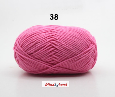Milk Cotton เส้น4ply สีพื้น 38 Rose pink