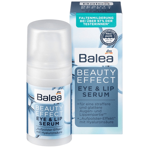 พร้อมส่ง ครีมทาใต้ตา และริมฝีปาก Balea Beauty Effect Eye And Lip Serum 15ml.