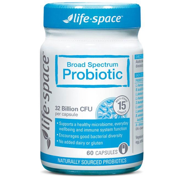 พร้อมส่ง โปรไบโอติก Life Space Broad Spectrum Probiotic 15 สายพันธุ์ 32 พันล้านตัว 60Capsules