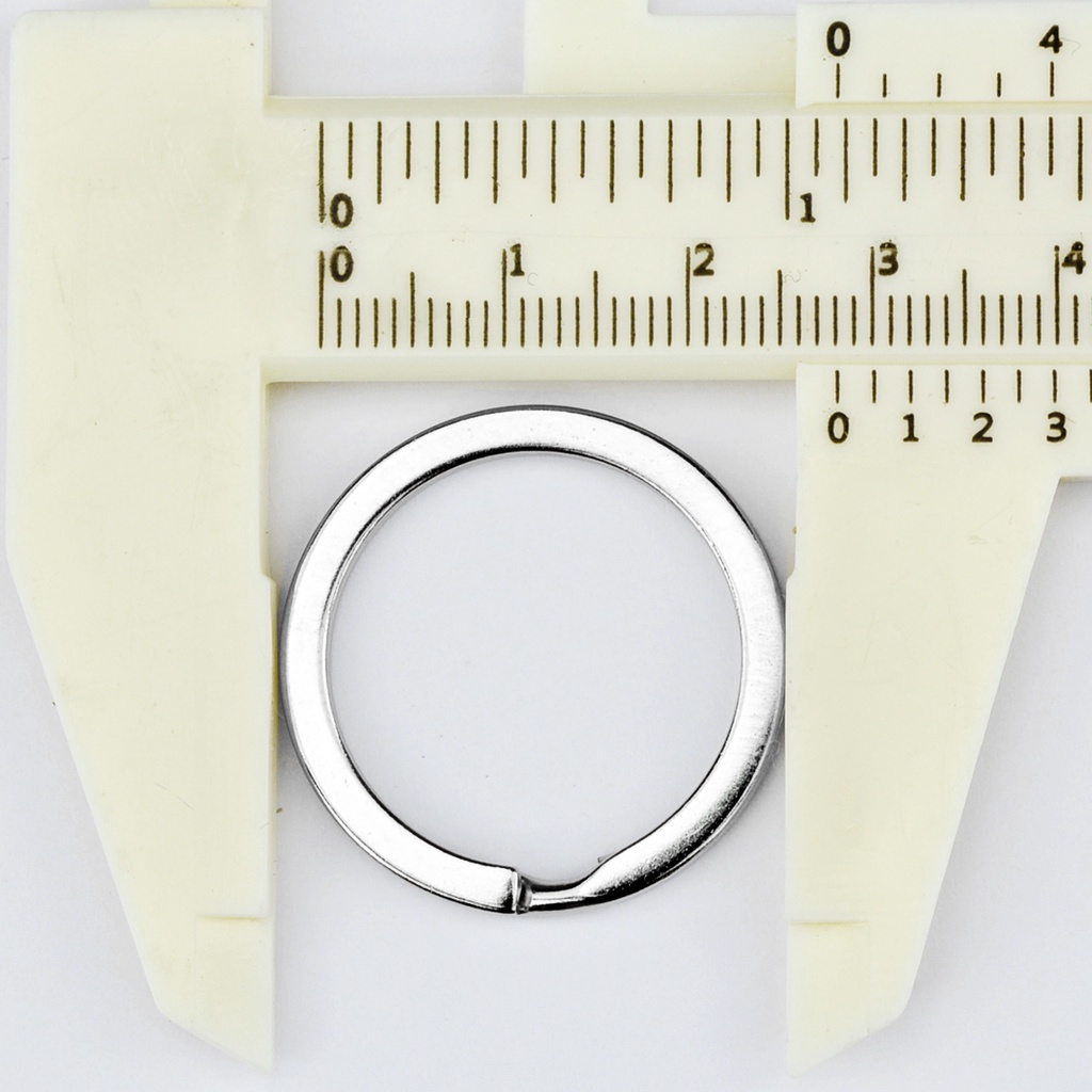 ห่วงพวงกุญแจแบบแบน อะไหล่พวงกุญแจ สีเงิน Nickel plated flat key rings DIY Craft ᵔᴥᵔ